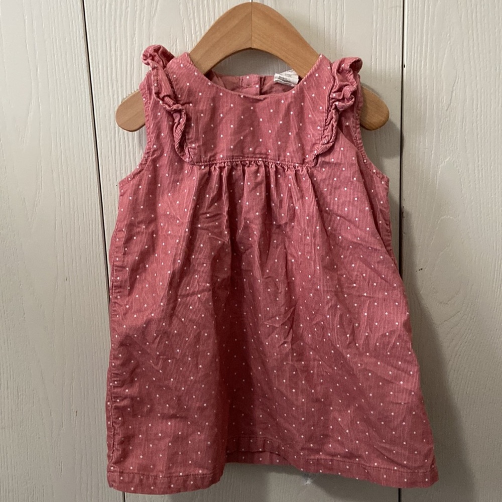 H&M Pink and White Spotted Corduroy Jumper